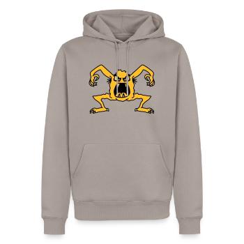 monster - Men’s Premium Organic Hoodie - taupe - Front - Nico (187cm)
