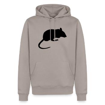 souris mouse silhouette ombre shadow8 - Sweat à capuche Premium bio Homme - taupe - Devant - Nico (187cm)