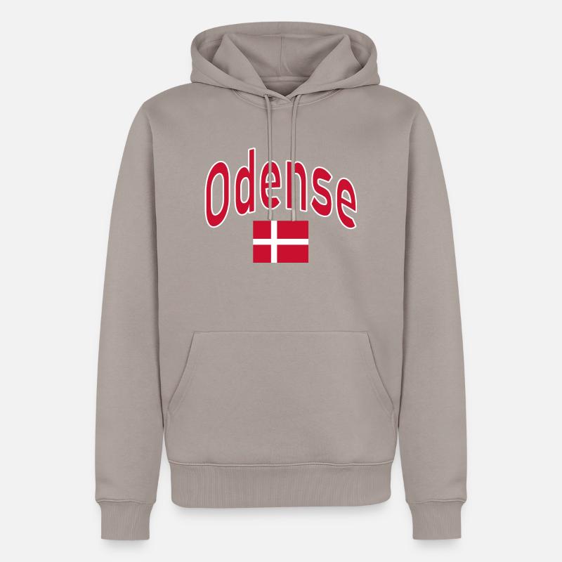 Drapeau d’Odense Danemark - Sweat à capuche Premium bio Homme - taupe