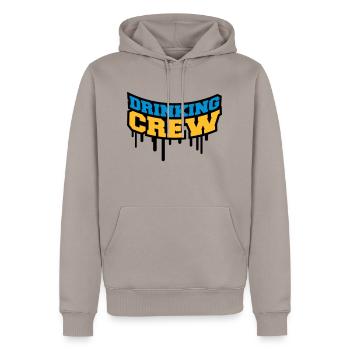 Drinking Crew Graffiti - Männer Premium Bio Hoodie - Taupe - Vorne - Nico (187cm)