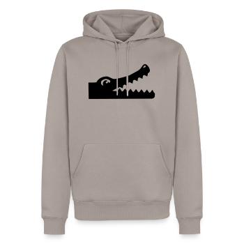 Crocodile - Men’s Premium Organic Hoodie - taupe - Front - Nico (187cm)