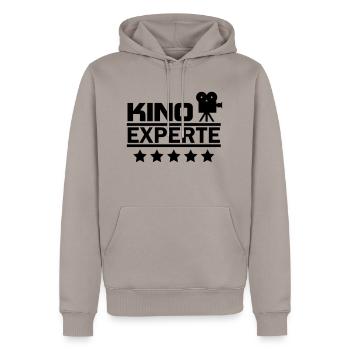 kino experte - Männer Premium Bio Hoodie - Taupe - Vorne - Nico (187cm)