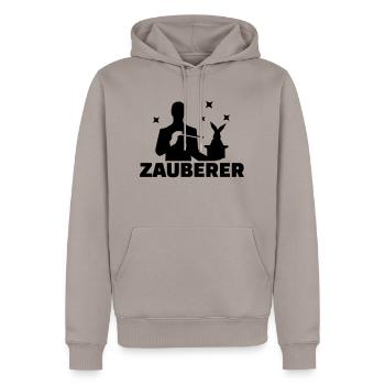Zauberer - Männer Premium Bio Hoodie - Taupe - Vorne - Nico (187cm)