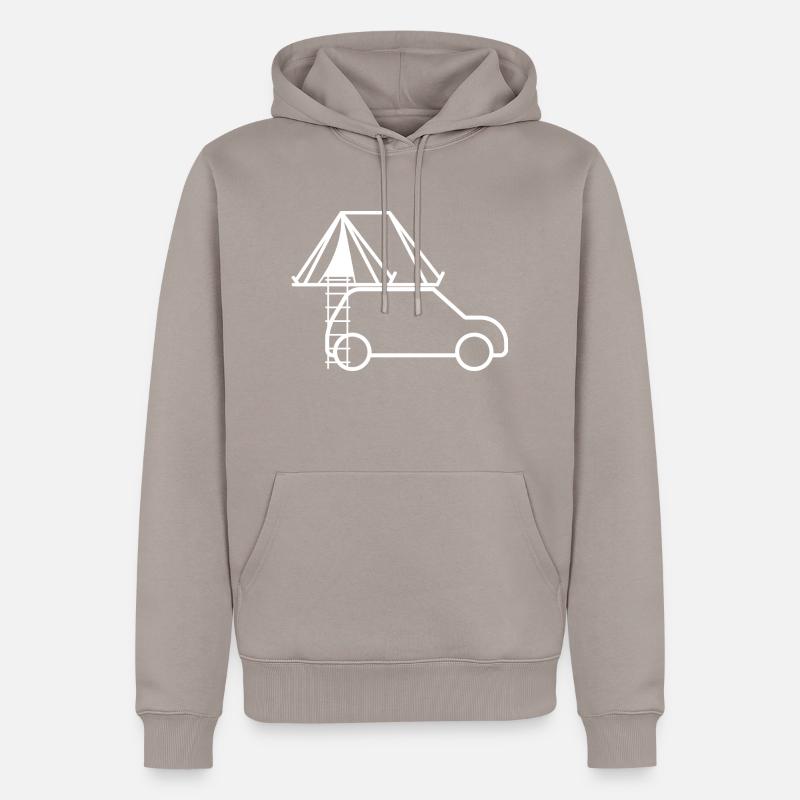 Auto mit Dachzelt Geschenkidee - Männer Premium Bio Hoodie - Taupe