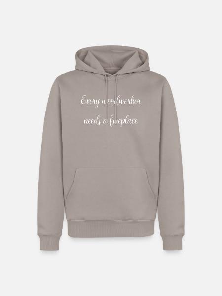 dad cabinetmaker lumber quote - Männer Premium Bio Hoodie - Taupe
