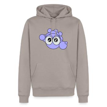 Bubbles - Men’s Premium Organic Hoodie - taupe - Front - Nico (187cm)