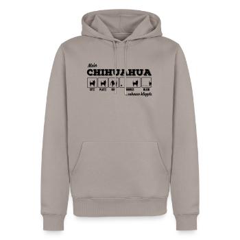 Mein Chihuahua - zuhause klappts - Männer Premium Bio Hoodie - Taupe - Vorne - Nico (187cm)