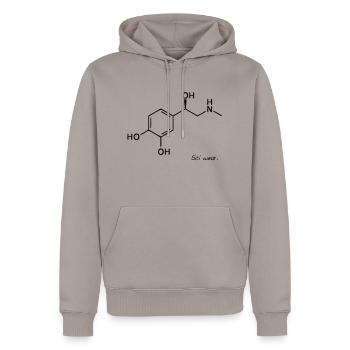 Adrenalin Kick - Männer Premium Bio Hoodie - Taupe - Vorne - Nico (187cm)