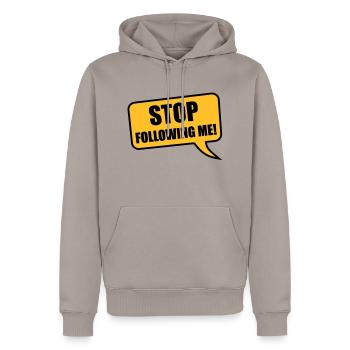 stop - Sweat à capuche Premium bio Homme - taupe - Devant - Nico (187cm)