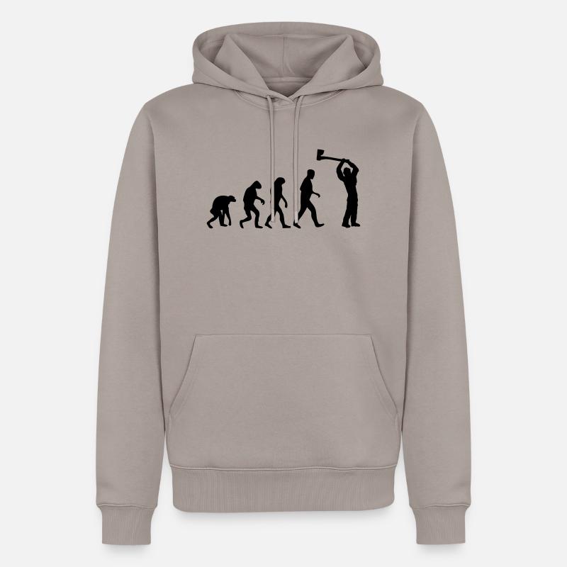 lumberjack evolution fun - Sweat à capuche Premium bio Homme - taupe