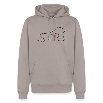 route_1f2 - Men’s Premium Organic Hoodie - taupe - Front - Nico (187cm)