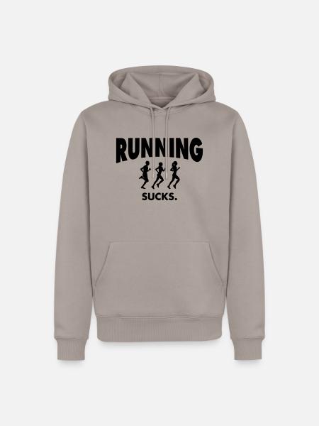 Running Sucks - Männer Premium Bio Hoodie - Taupe