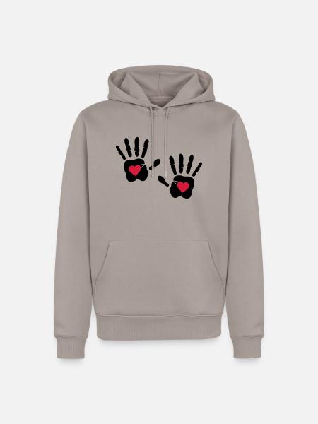 Hearts - Men’s Premium Organic Hoodie - taupe