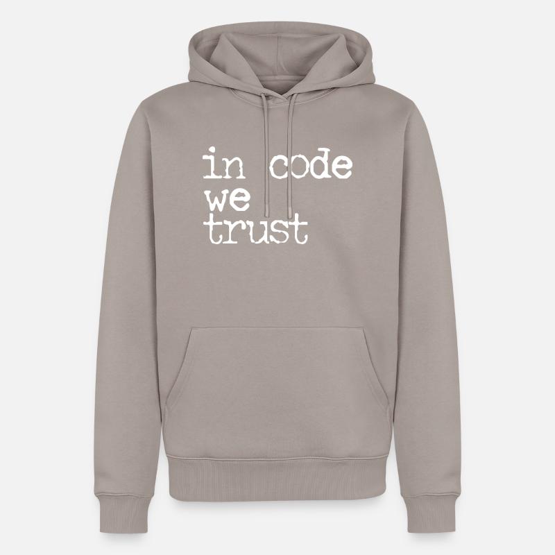 In Code We Trust 2 - Männer Premium Bio Hoodie - Taupe