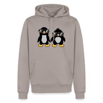 2 Sonnenbrille Pinguin Freunde - Männer Premium Bio Hoodie - Taupe - Vorne - Nico (187cm)