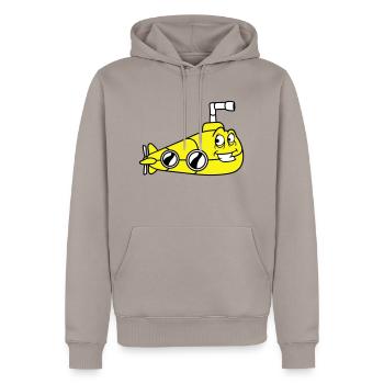Lustiges U-Boot mit Gesicht Lächelt Comic Cartoon - Männer Premium Bio Hoodie - Taupe - Vorne - Nico (187cm)