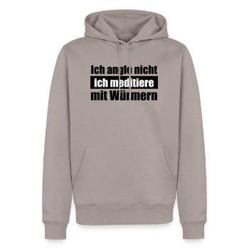 Pêcheur - Je médite - Sweat à capuche Premium bio Homme - taupe - Devant - Nico (187cm)