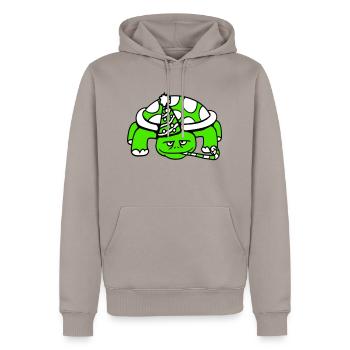Turtle Birthday Party Hat Years Old - Men’s Premium Organic Hoodie - taupe - Front - Nico (187cm)