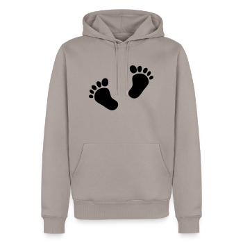 Deux pieds de bébé 2 pieds de bébé empreintes enfant mignon - Sweat à capuche Premium bio Homme - taupe - Devant - Nico (187cm)