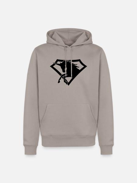 Super-Einhorn1 - Männer Premium Bio Hoodie - Taupe