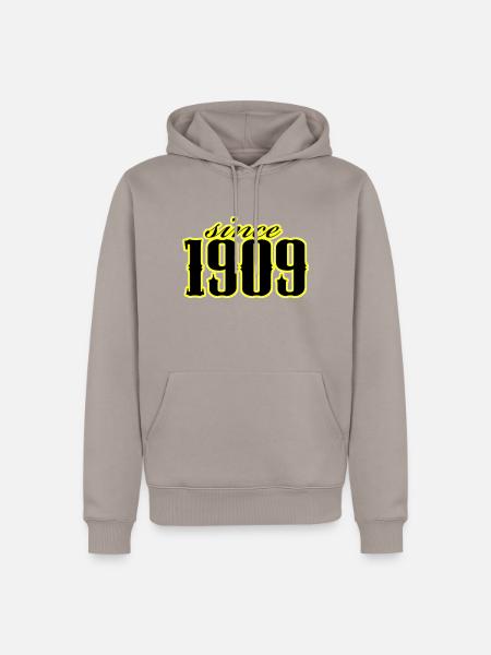 since 1909 (black) - Men’s Premium Organic Hoodie - taupe