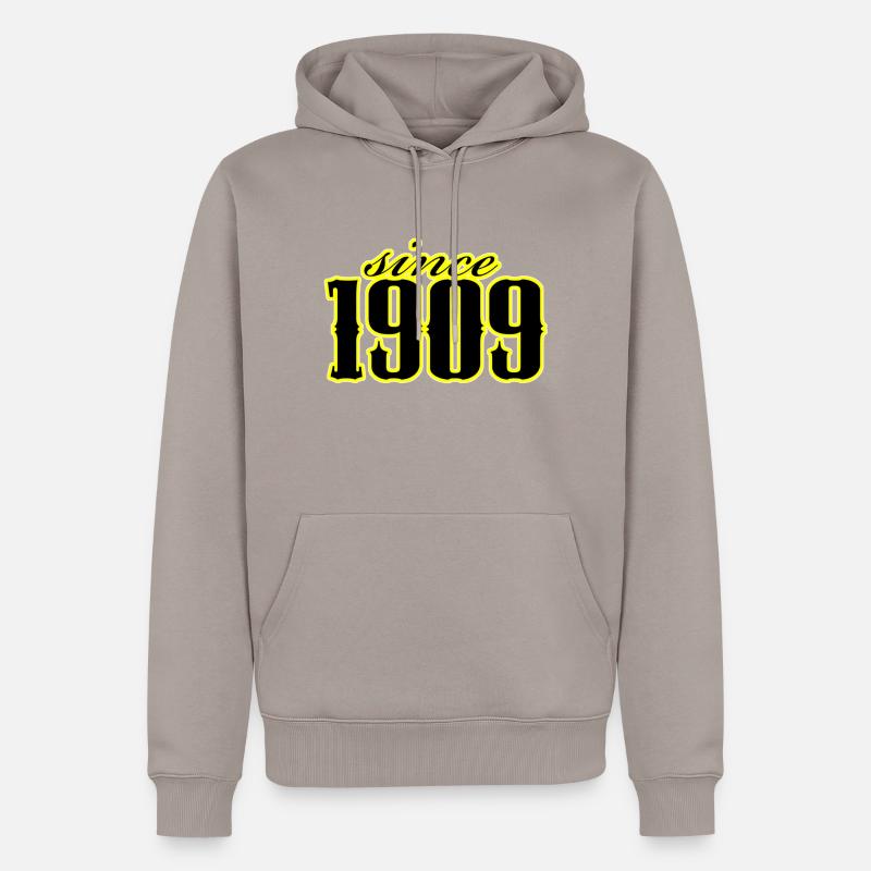 since 1909 (black) - Männer Premium Bio Hoodie - Taupe