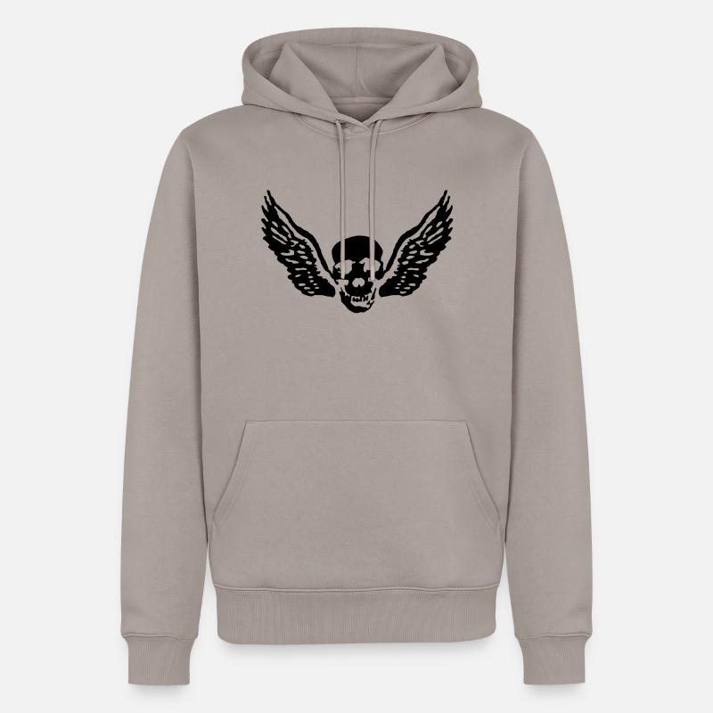 wingskull_092011_c_1c - Männer Premium Bio Hoodie - Taupe