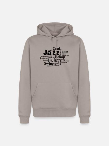 jazztagcloud - Männer Premium Bio Hoodie - Taupe