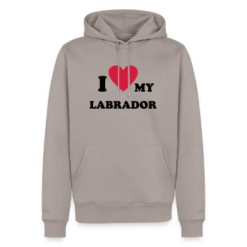I Love my Labrador Hund Hunde Shirt - Männer Premium Bio Hoodie - Taupe - Vorne - Nico (187cm)