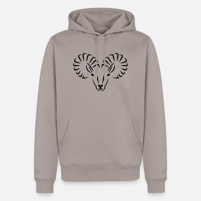 Steinbock - Männer Premium Bio Hoodie - Taupe