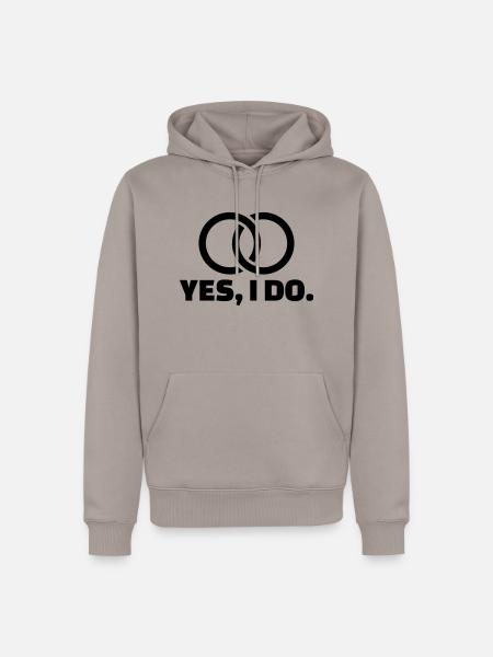 Heiratsantrag - Männer Premium Bio Hoodie - Taupe
