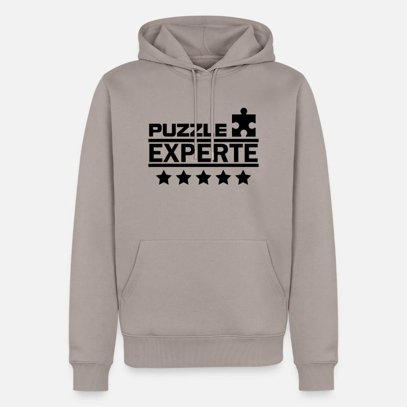 puzzle experte - Männer Premium Bio Hoodie - Taupe