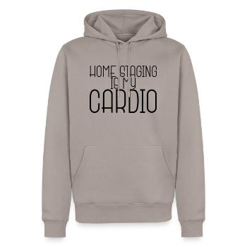 Home Staging Is My Cardio - Männer Premium Bio Hoodie - Taupe - Vorne - Nico (187cm)