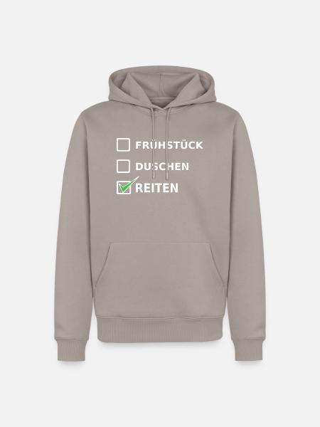Reiten - Männer Premium Bio Hoodie - Taupe