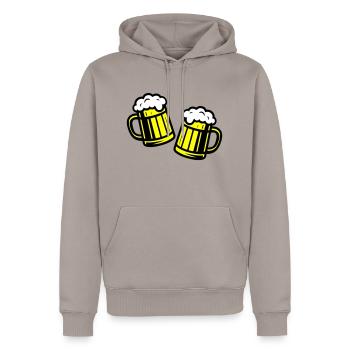 Bierglas Prost Symbol Bier - Männer Premium Bio Hoodie - Taupe - Vorne - Nico (187cm)