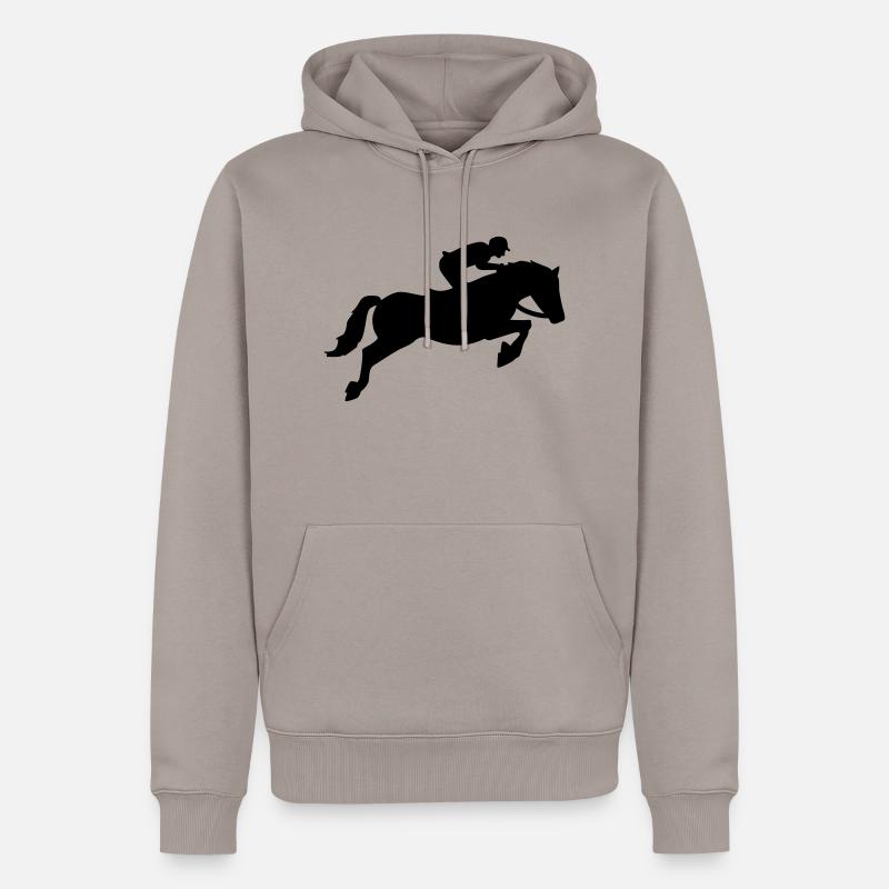 Springreiten - Männer Premium Bio Hoodie - Taupe