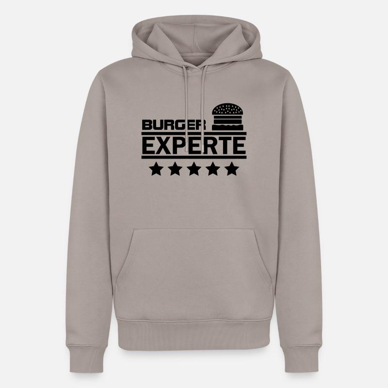 burger experte - Männer Premium Bio Hoodie - Taupe