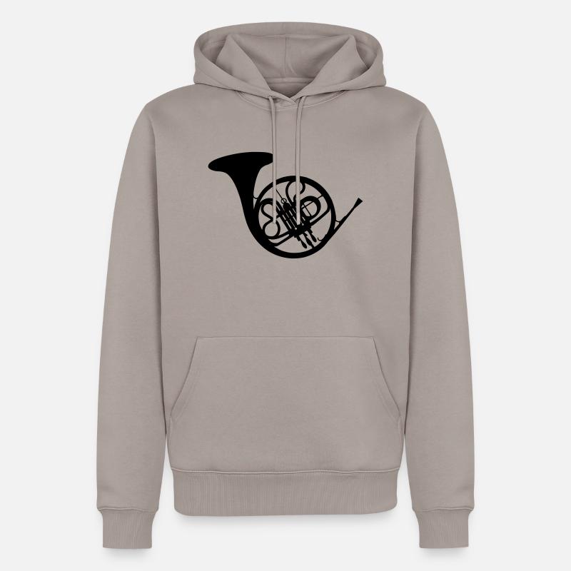 Horn / bugle / Blasinstrument - Männer Premium Bio Hoodie - Taupe