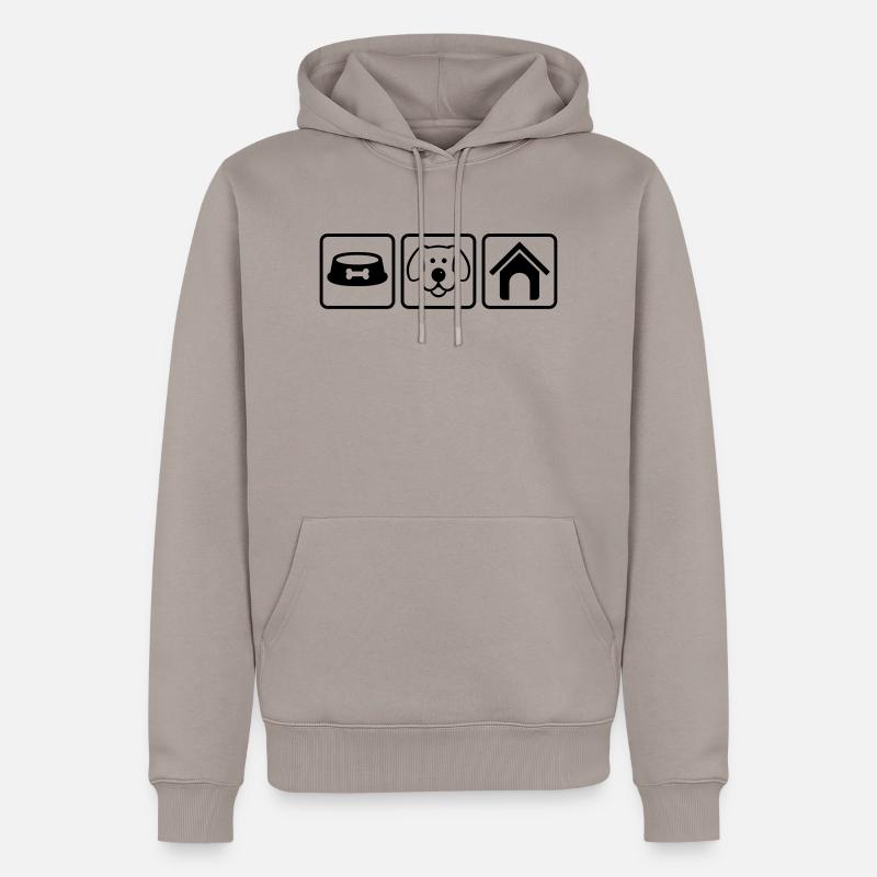 Chien - Sweat à capuche Premium bio Homme - taupe