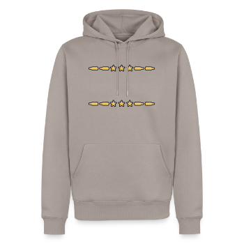 Text Frame Beer Bottles - Men’s Premium Organic Hoodie - taupe - Front - Nico (187cm)