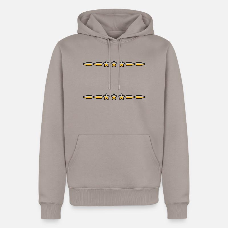 Text Rahmen Bierflaschen - Männer Premium Bio Hoodie - Taupe
