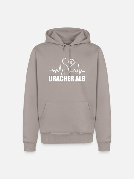 Heartbeat Uracher Alb - Männer Premium Bio Hoodie - Taupe