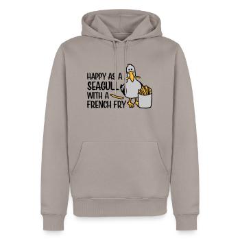 Happy as a Seagull - Männer Premium Bio Hoodie - Taupe - Vorne - Nico (187cm)