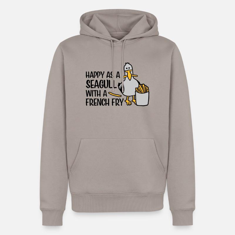 Heureux comme une mouette - Sweat à capuche Premium bio Homme - taupe