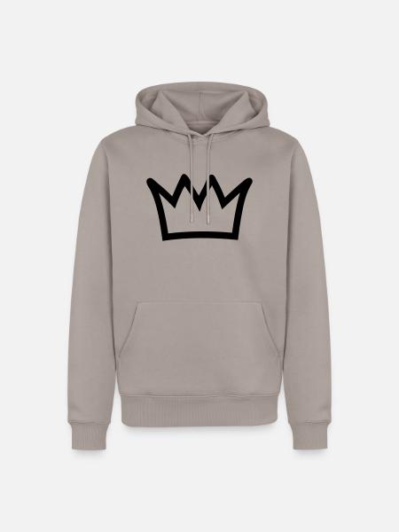 Krone - Männer Premium Bio Hoodie - Taupe