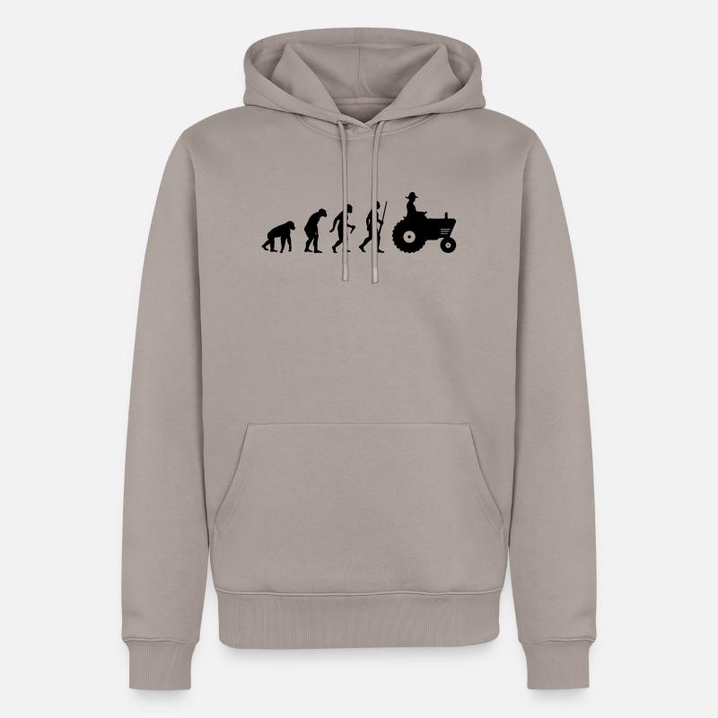 Farmer Evolution - Männer Premium Bio Hoodie - Taupe