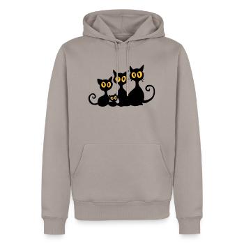 Schwarze Katzen - Männer Premium Bio Hoodie - Taupe - Vorne - Nico (187cm)