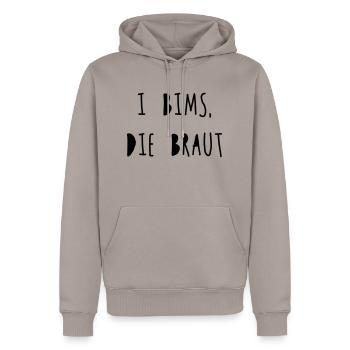 I bims, die Braut - Männer Premium Bio Hoodie - Taupe - Vorne - Nico (187cm)
