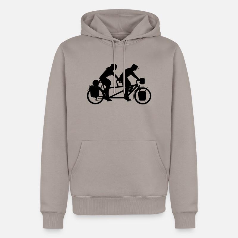 Randonnée cyclotouriste - Sweat à capuche Premium bio Homme - taupe
