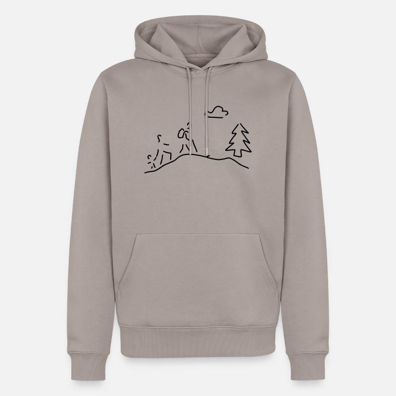wandern oder walking - Männer Premium Bio Hoodie - Taupe